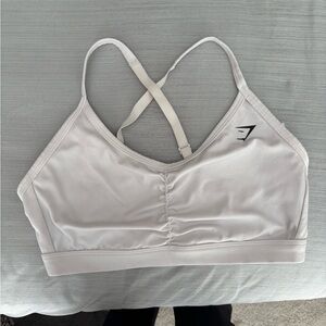 Gymshark white ruched sports bra